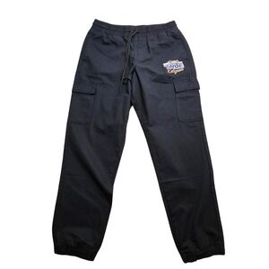 True Religion Mens Ripstop Jogger Pants Jet Black Cargo Graphic 700755 Size M